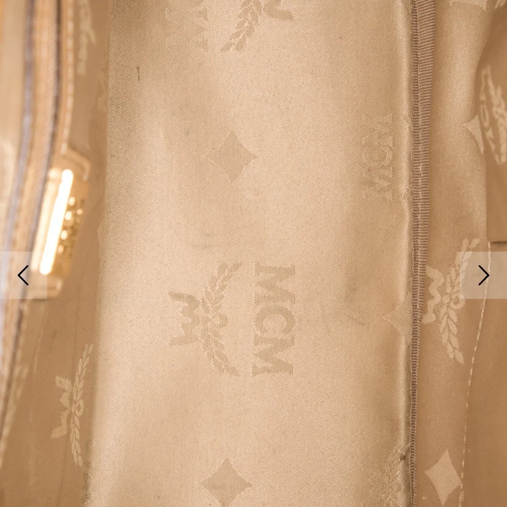 MCM Tan Backpack with Gold and Silver Studs - Picture 3 of 6